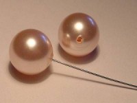 Swarovski Elements Perlen Crystal Pearls 8mm Rosaline Pearls halb gebohrt 10 Stück